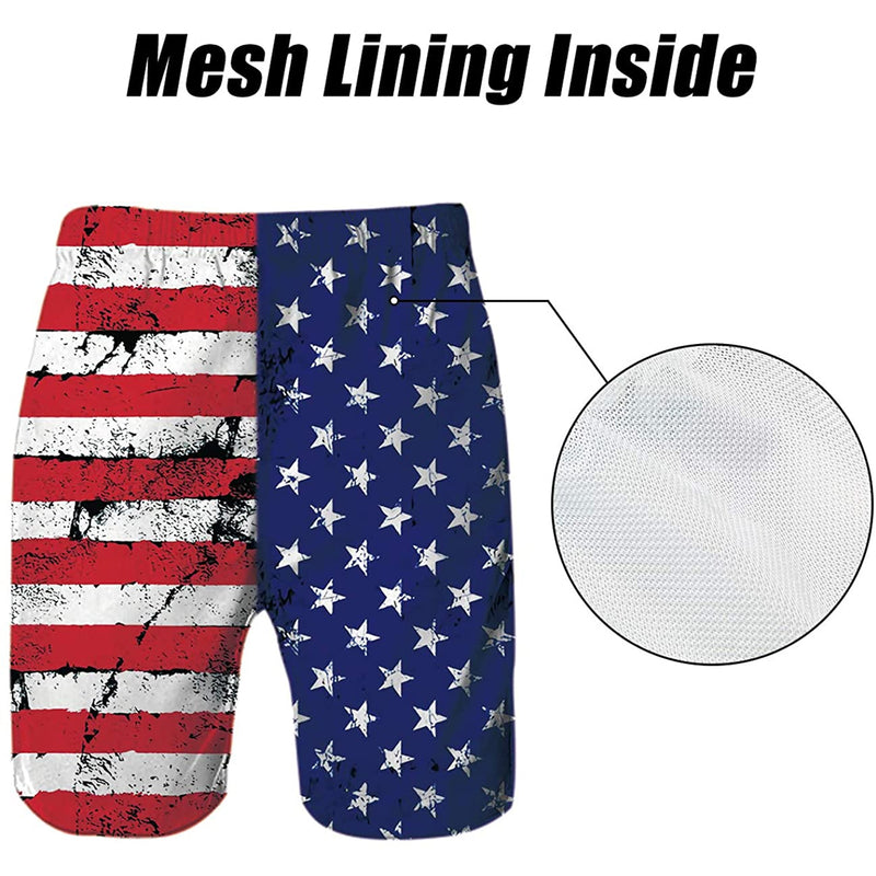 American Flag Funny Swim Trunks