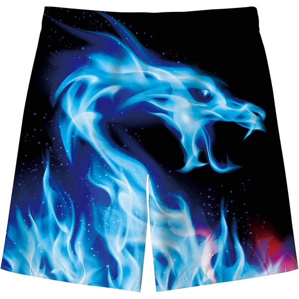 Blue Flame Dragon Funny Boy Swim Trunk