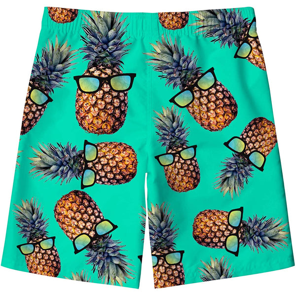 Green Sunglasses Pineapple Funny Boy Swim Trunk