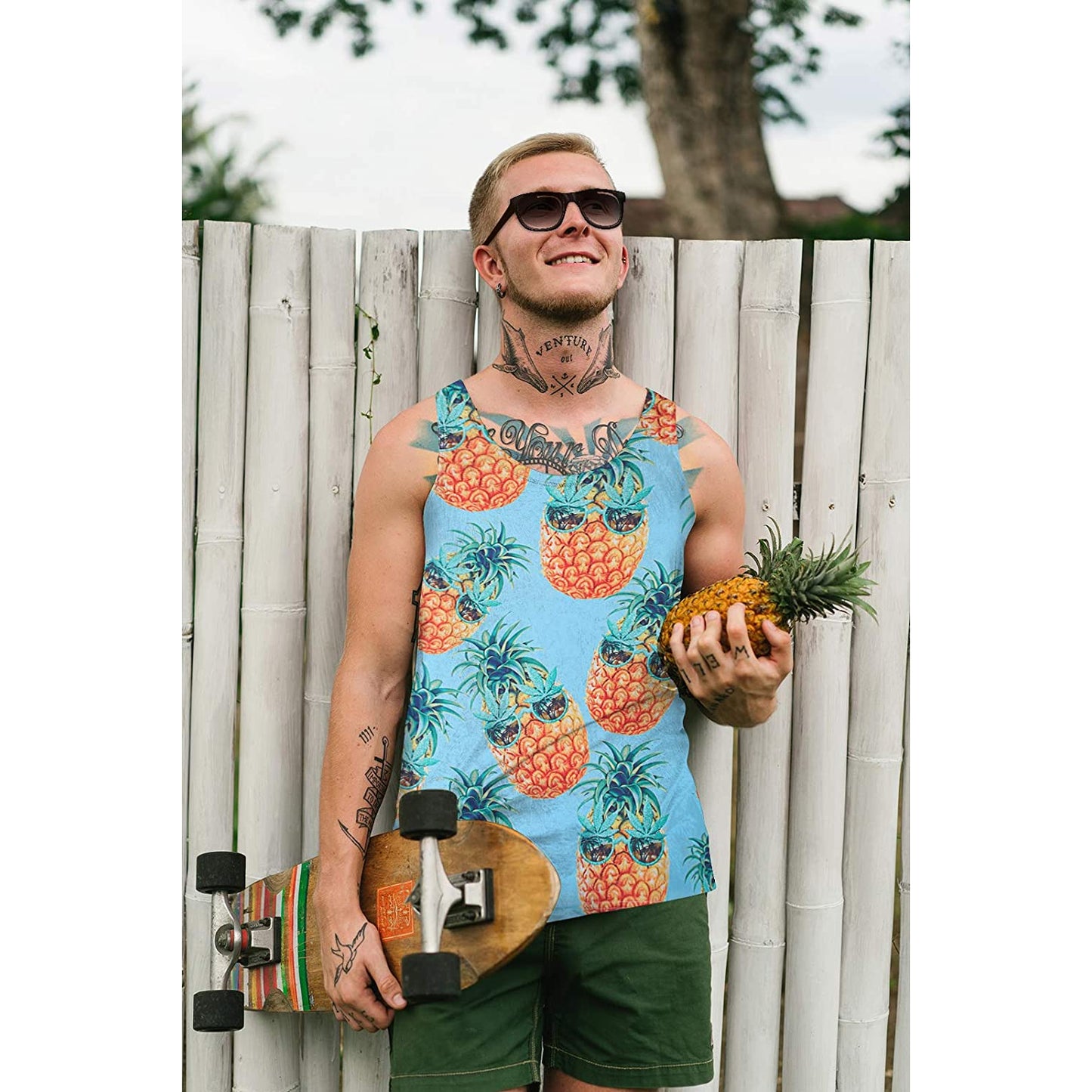 Sonnenbrille Weed Ananas Lustig Tank Top