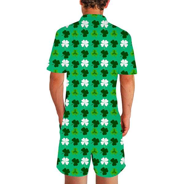 St. Patrick's Day Shamrock Male Romper