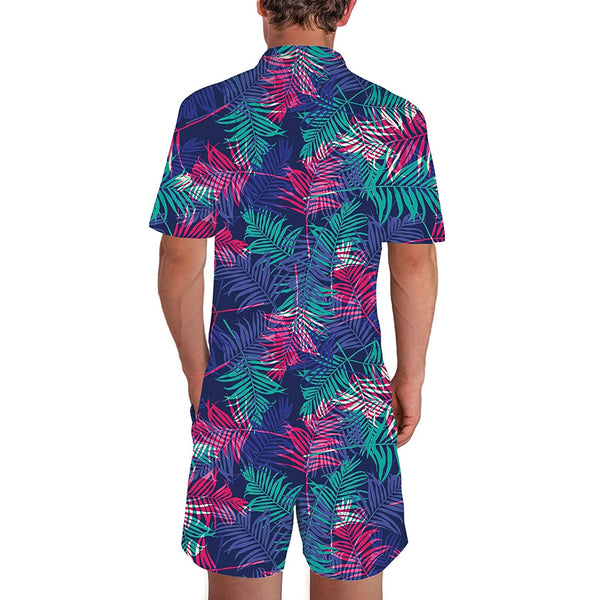 Tropical Leaf Male Romper