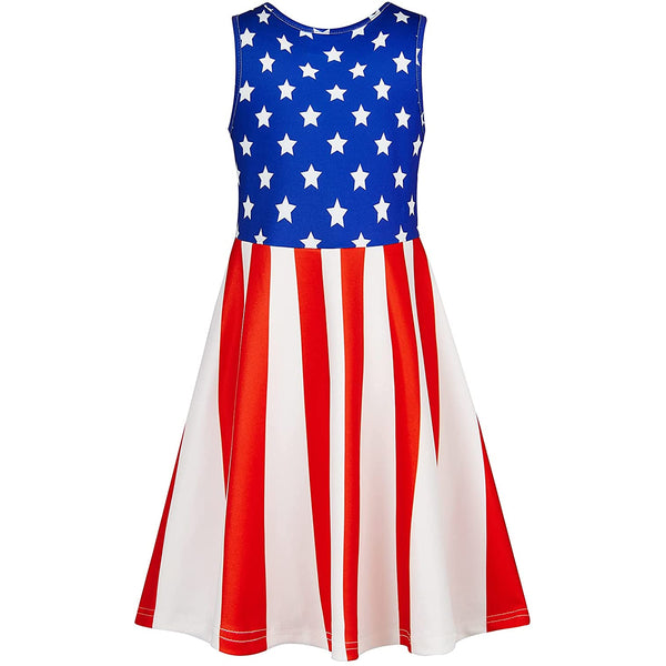 Blue American Flag Funny Girl Dress