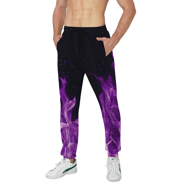 Purple Flame Funny Sweatpants