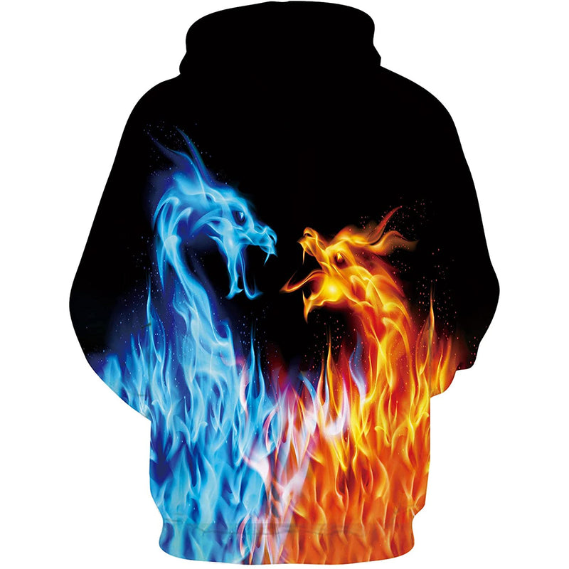 Fire & Ice Dragon Smoke Funny Hoodie