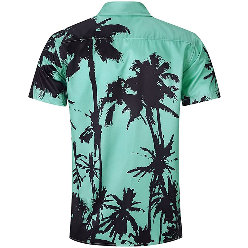 Green Palm Tree Funny Button Up Shirt