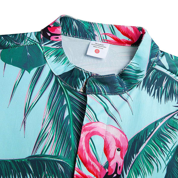 Coconut Tree Flamingo Male Romper