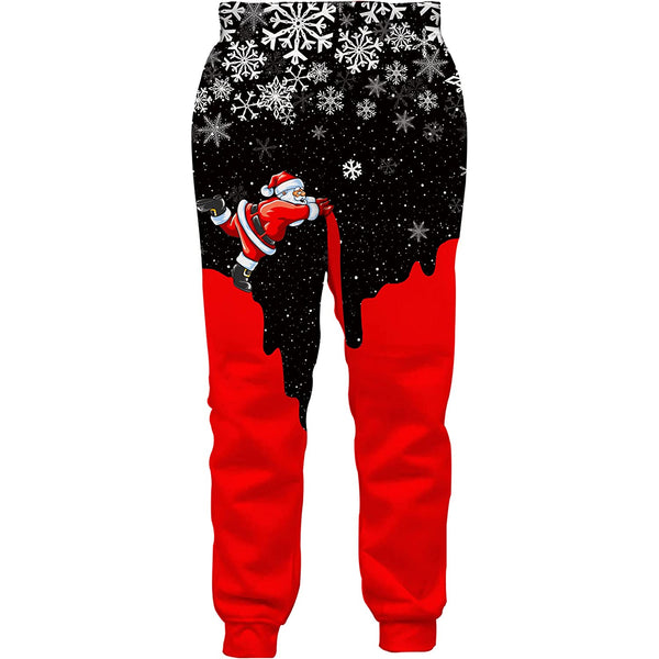 Christmas Snow & Santa Claus Funny Sweatpants