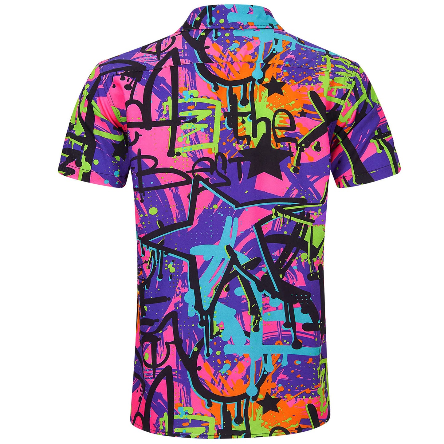 80s Kleurrijke Graffiti Grappig Hawaiiaans Shirt