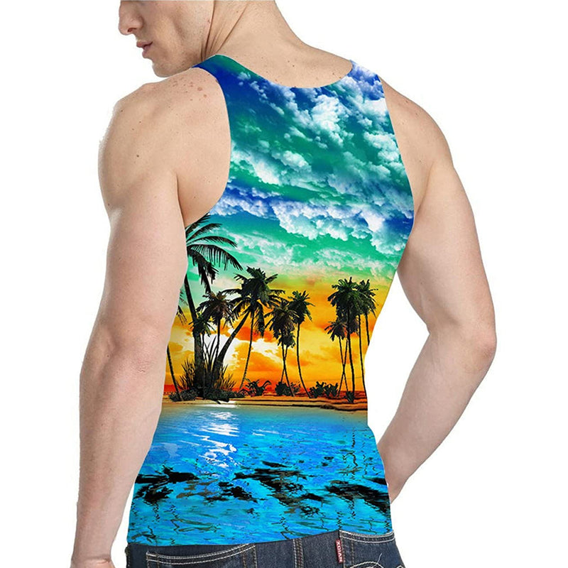 Sunset Palm Tree Funny Tank Top