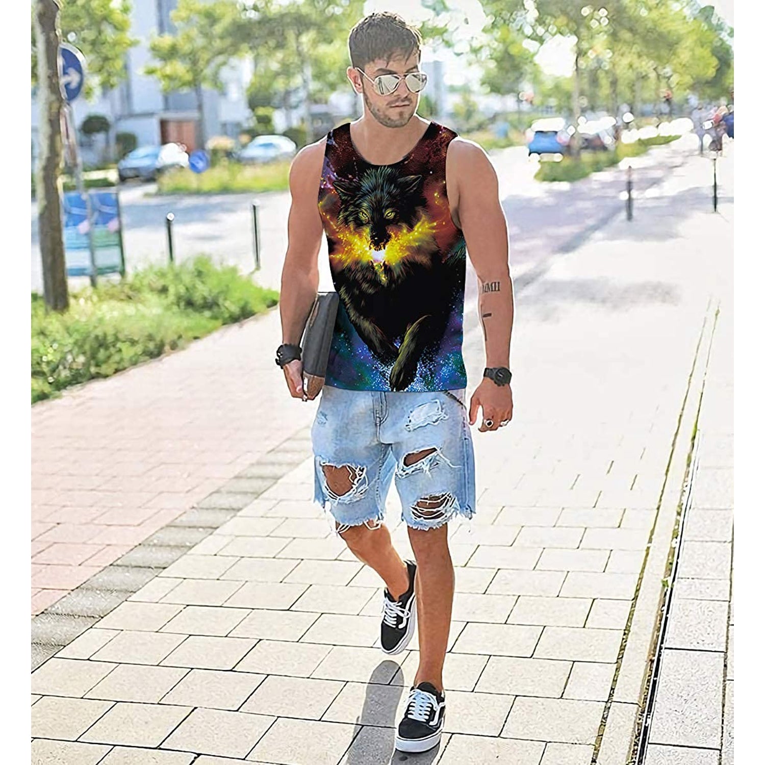 Galaxy Wolf Funny Tank Top – D&F Clothing®