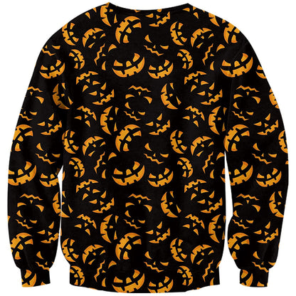 Schwarzer Halloween Kürbis Hässlicher Weihnachtspullover