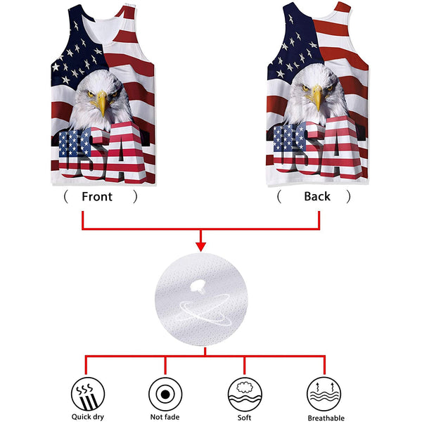 USA Flag Eagle Funny Tank Top