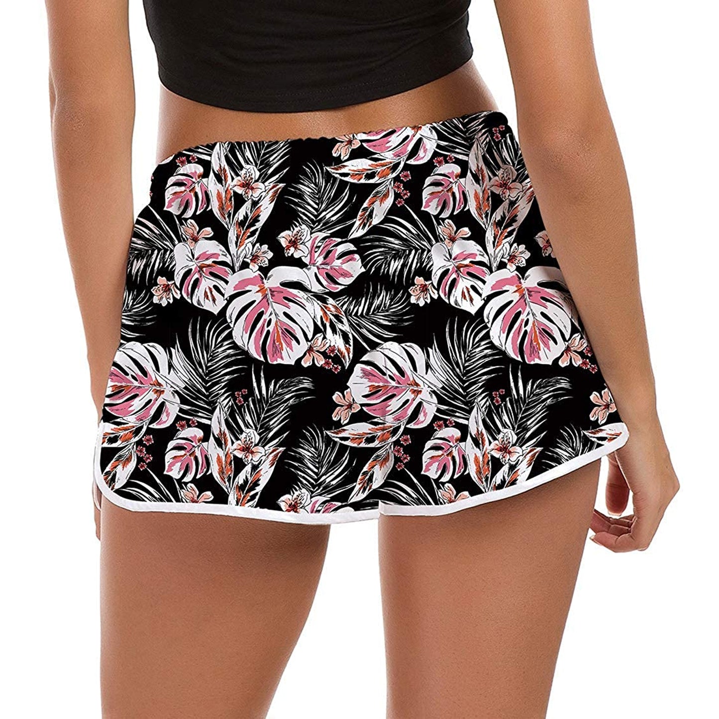 Lustige Boardshorts mit Palmenblättern für Damen
