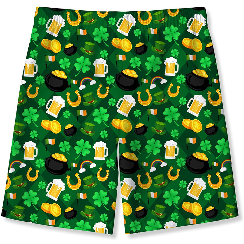 St Patrick's Day Shamrock Funny Boy Swim Trunk