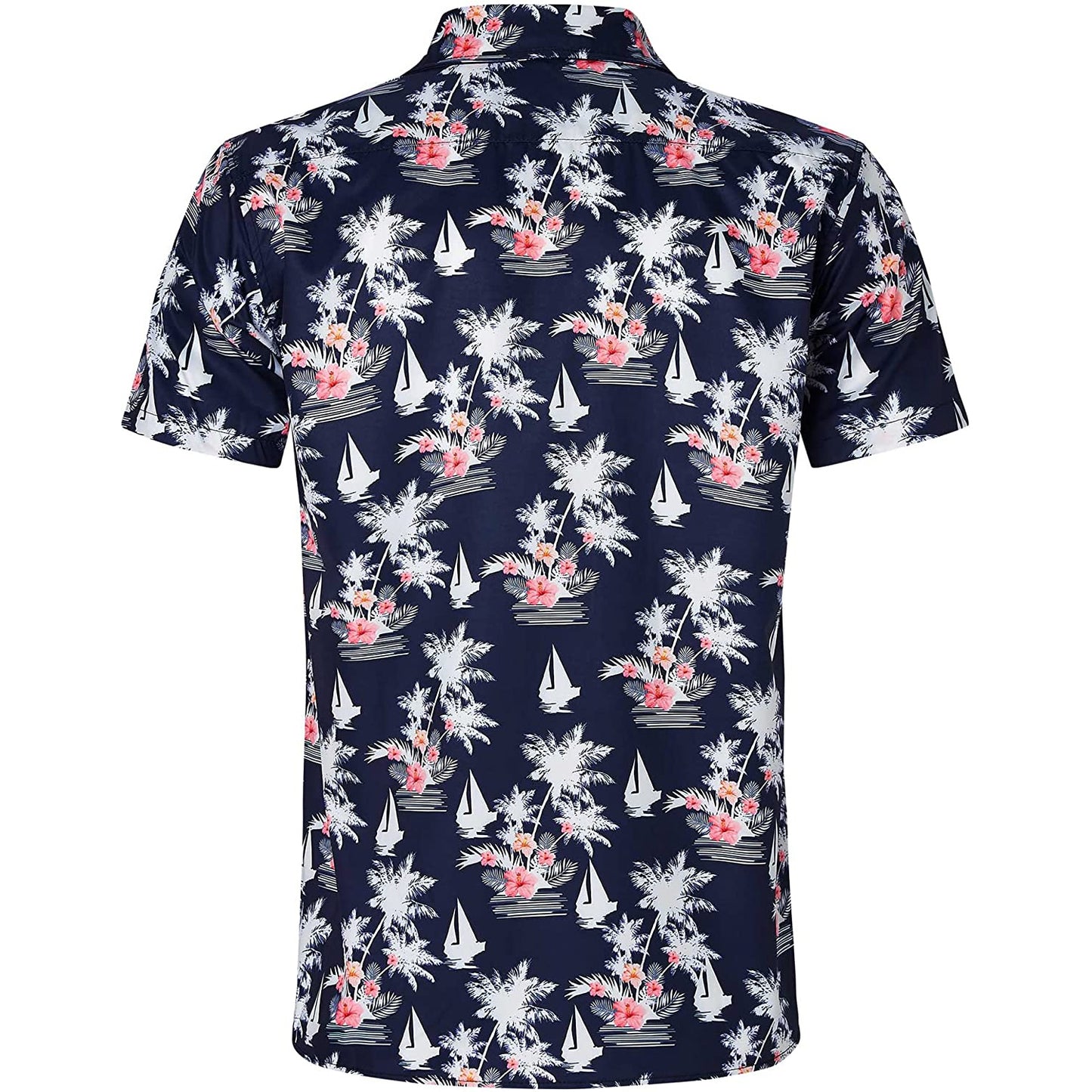 Marineblaues tropisches Hawaii-Baum-lustiges Hawaii-Hemd