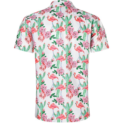 Kaktus Rose Flamingo Lustiges Hawaiihemd