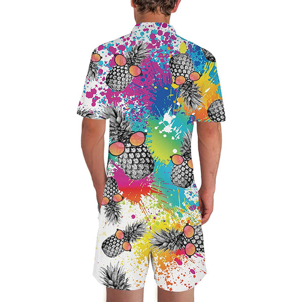 Paint Splatter Pineapple Male Romper