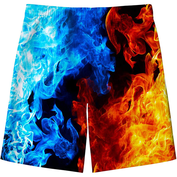 Fire & Ice Flame Funny Boy Swim Trunk