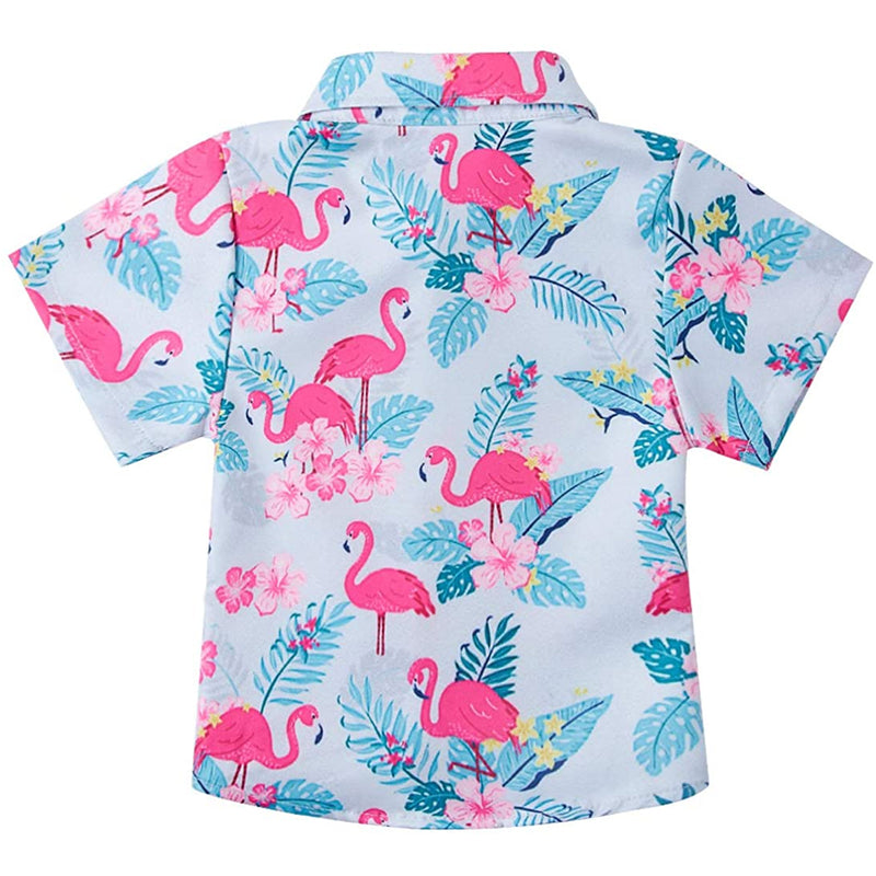 Palm Leaf Flamingo Funny Toddler Hawaiian Shirt