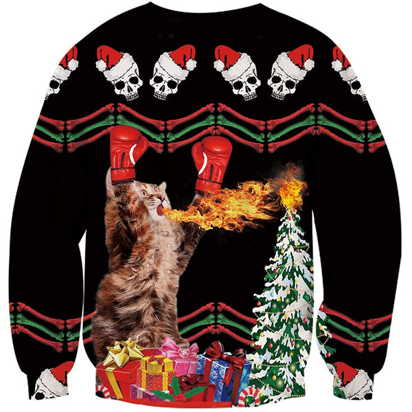 Spitfire Power Cat Ugly Christmas Sweater