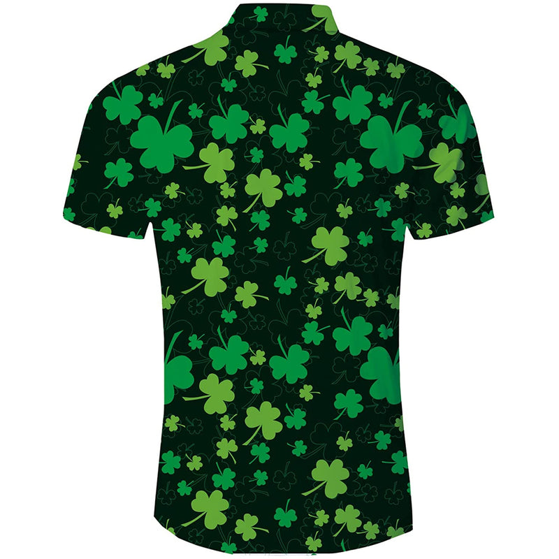 St. Patrick's Day Green Shamrock Funny Hawaiian Shirt