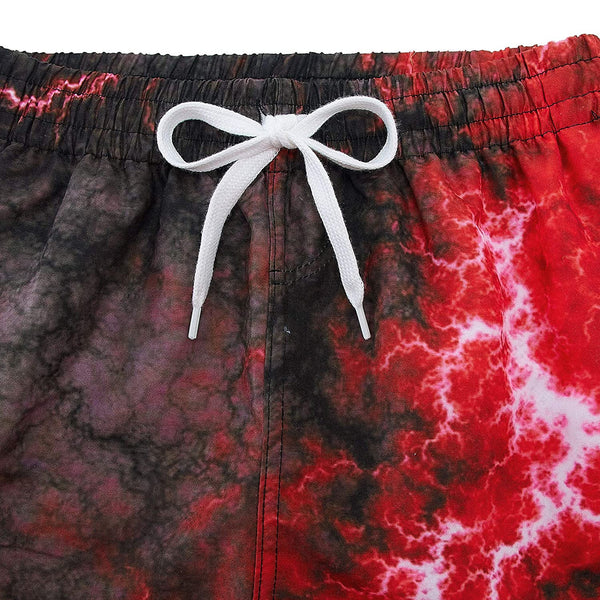 Red Thunder Lightning Funny Boy Swim Trunk