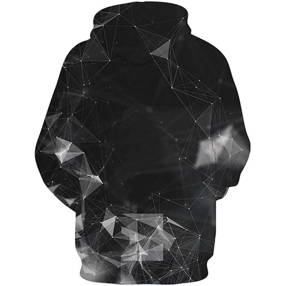Zwarte geometrische grappige hoodie