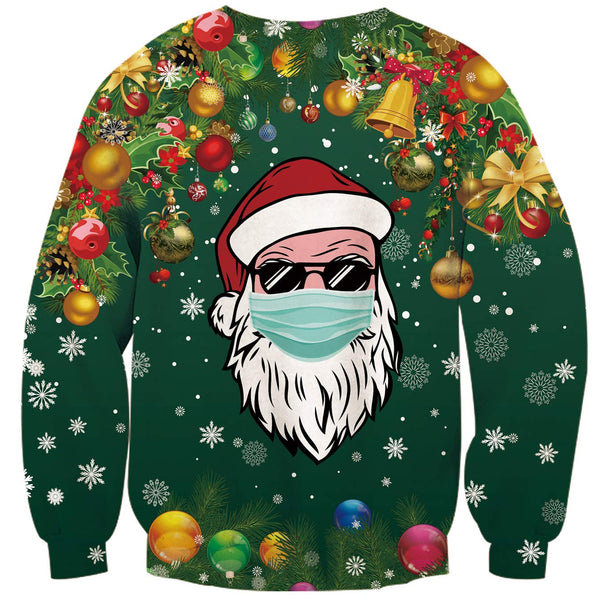 Santa Claus with a Mask Ugly Christmas Sweater