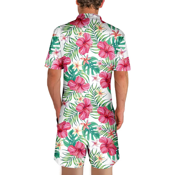 Hawaiian Flower Guy Romper