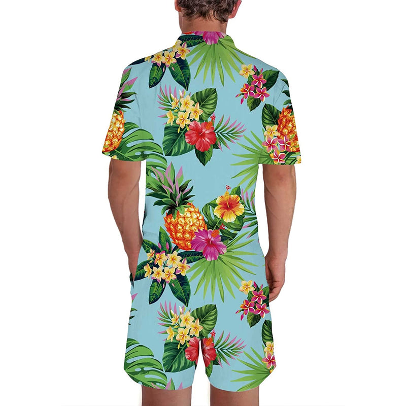 Floral Pineapple Men Romper