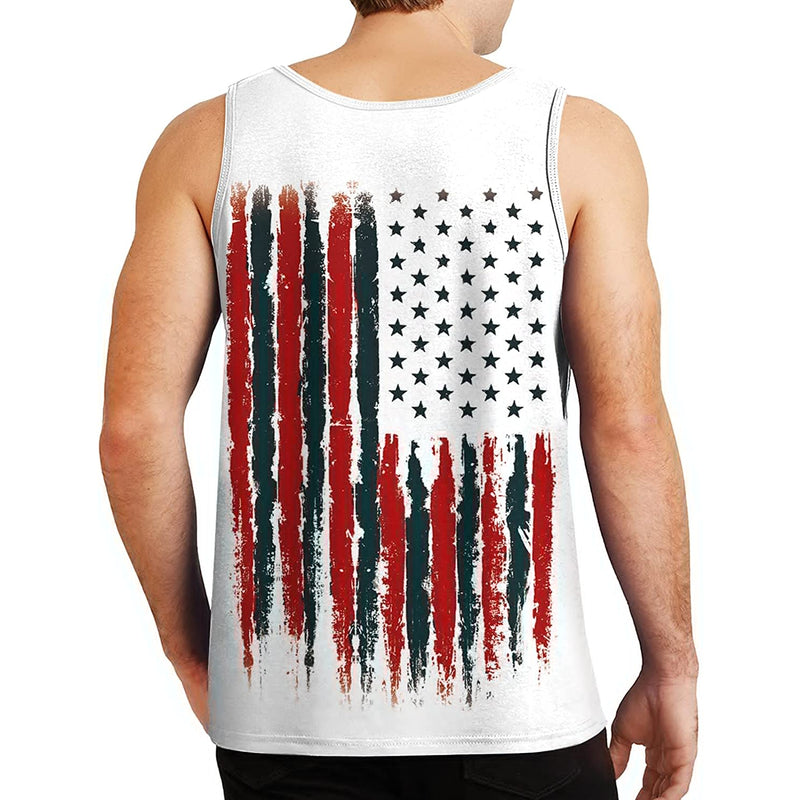 American Flag White Funny Tank Top