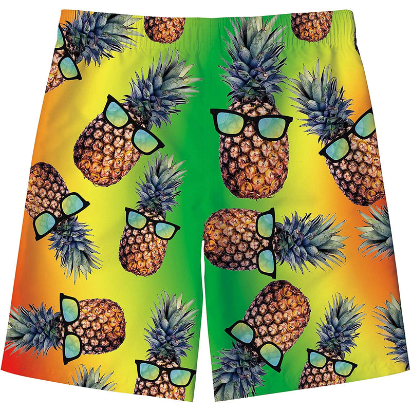 Yellow Sunglasses Pineapple Funny Boy Swim Trunk