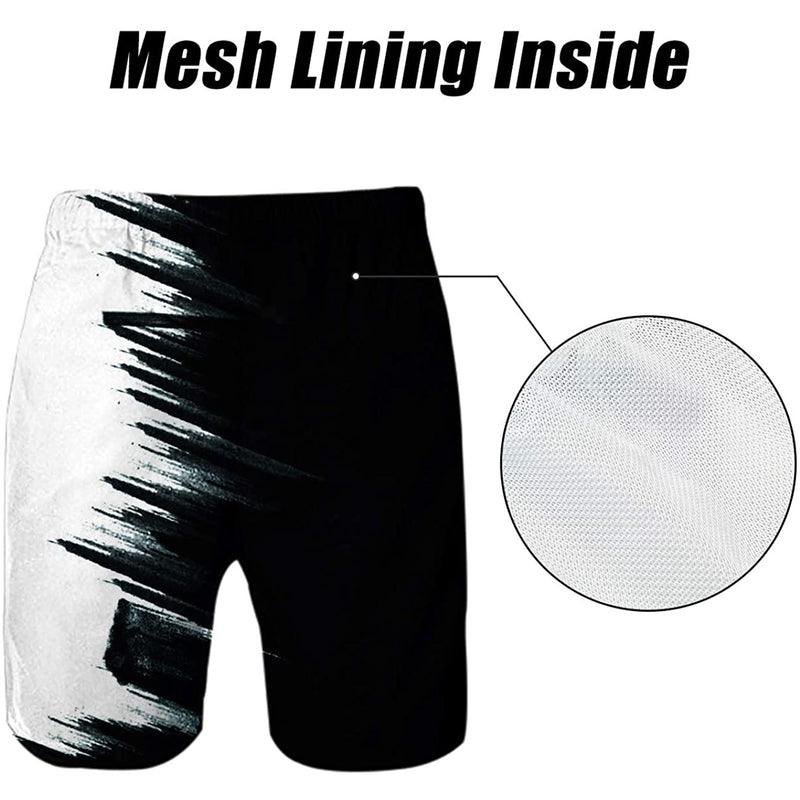 Black White Graffiti Funny Swim Trunks