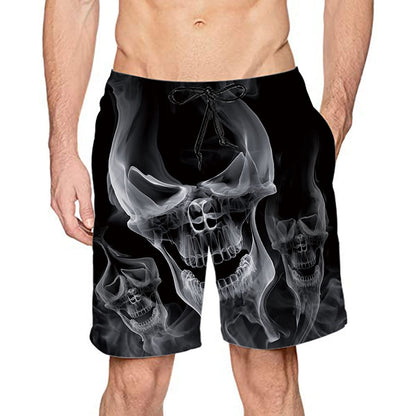 Smoke Skull Funny Swim Trunks