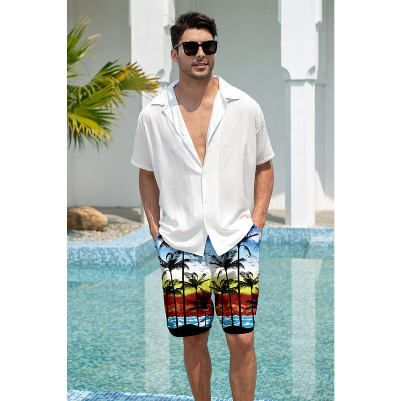 Colorful Palm Tree Funny Swim Trunks