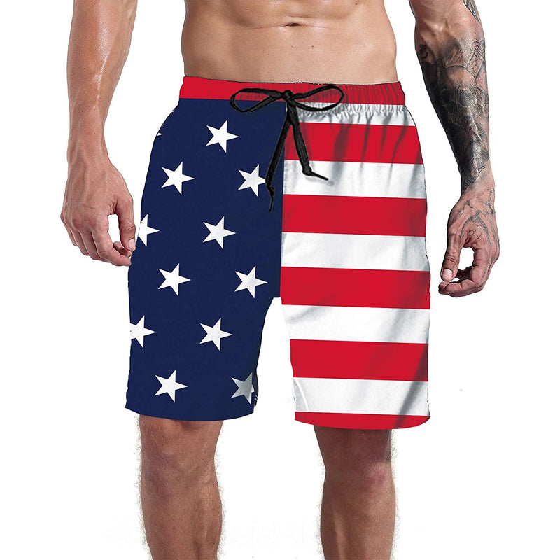 American Flag Funny Swim Trunks