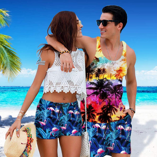 Colorful Palm Tree Funny Tank Top