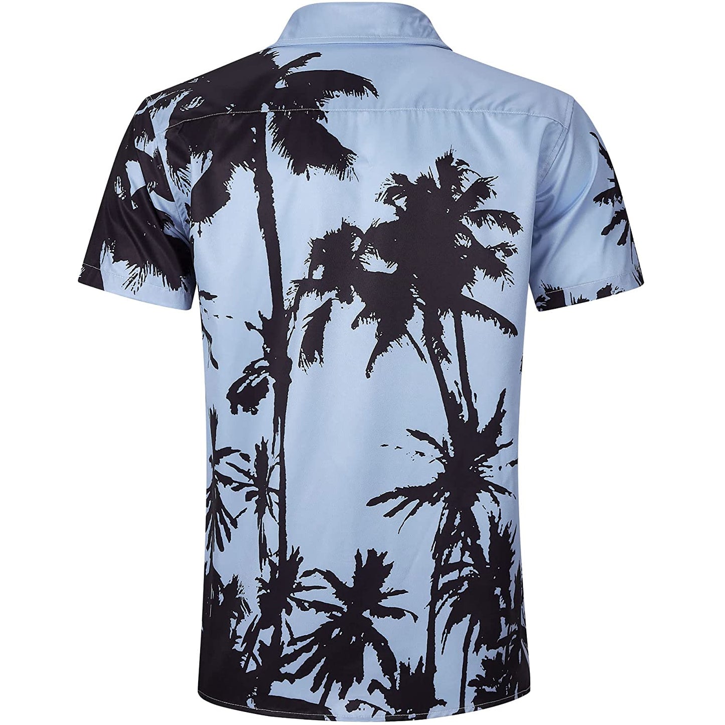 Hellblaues lustiges Hawaiihemd mit Palmen