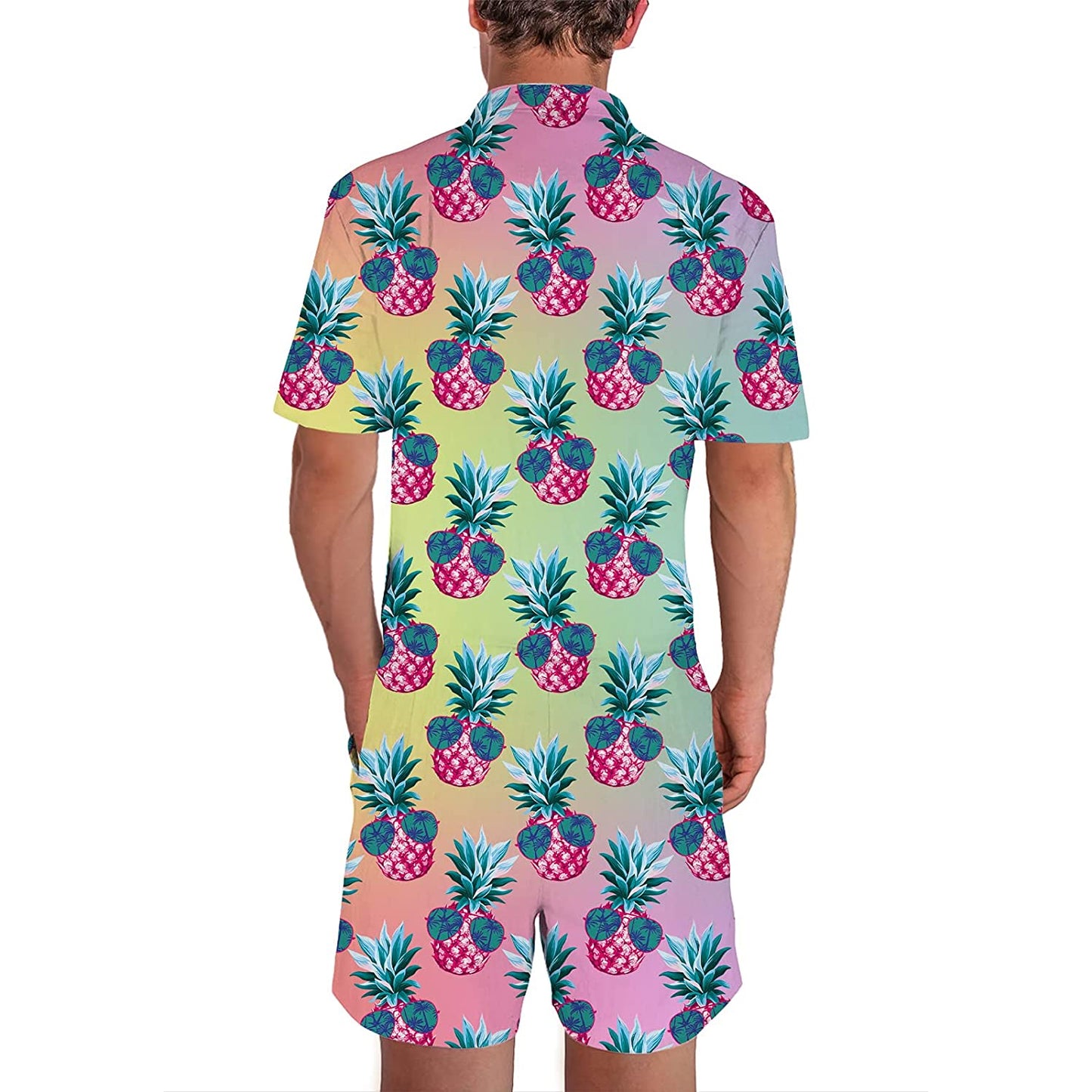 Roze zonnebril ananas mannelijke romper