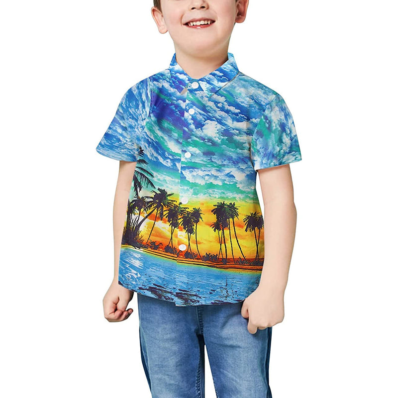 Sunset Palm Tree Funny Toddler Hawaiian Shirt