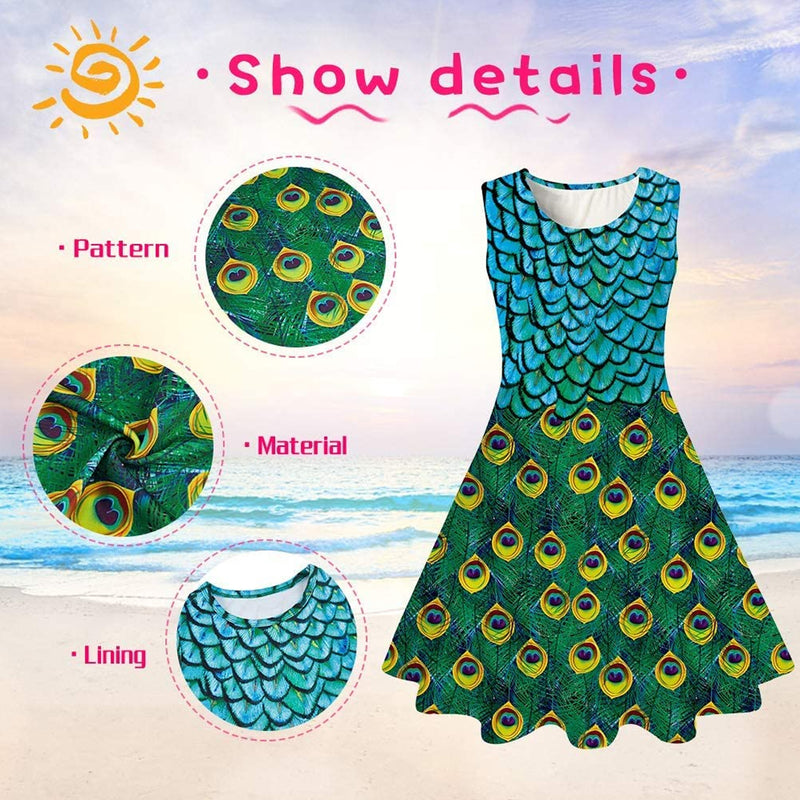 Blue Peacock Funny Girl Dress