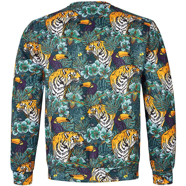 Leaves Tiger Ugly Christmas Sweater