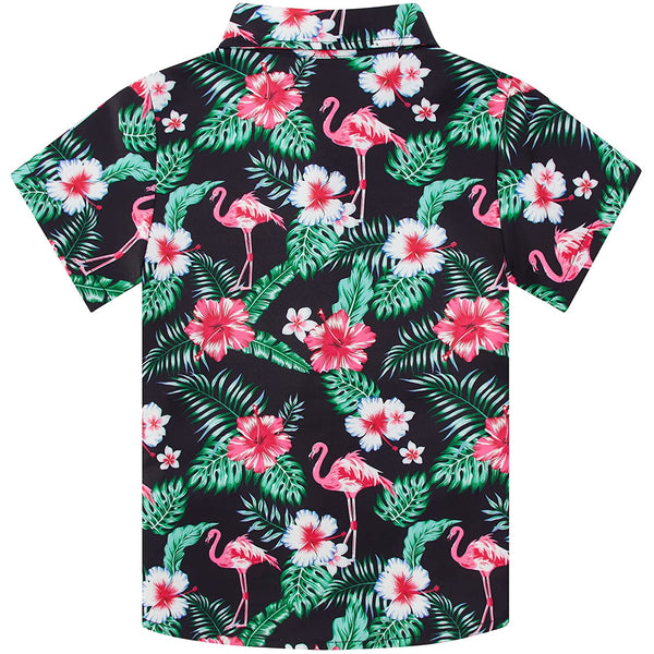 Palm Leaf Flamingos Funny Toddler Hawaiian Shirt