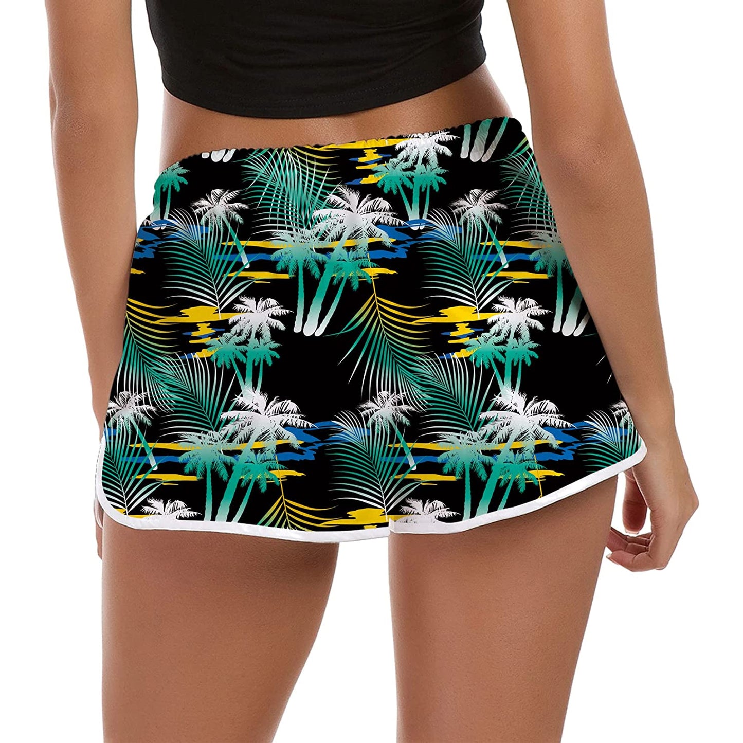 Groene Palmboom Grappige Board Shorts voor Vrouwen