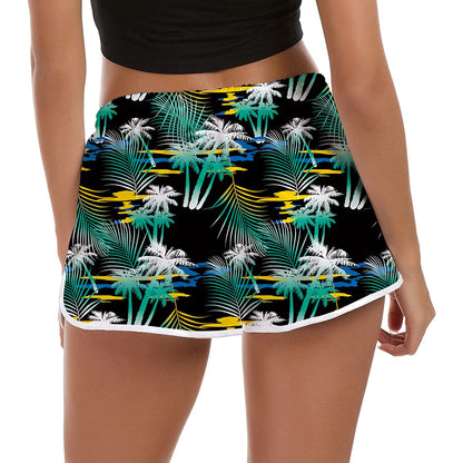 Groene Palmboom Grappige Board Shorts voor Vrouwen