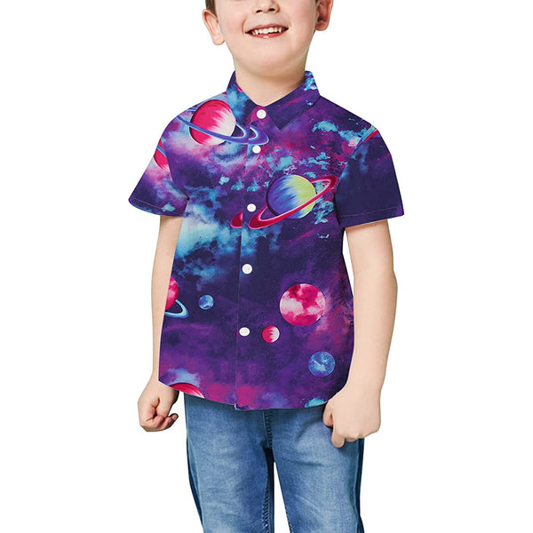 Space Galaxy Planet Funny Toddler Hawaiian Shirt
