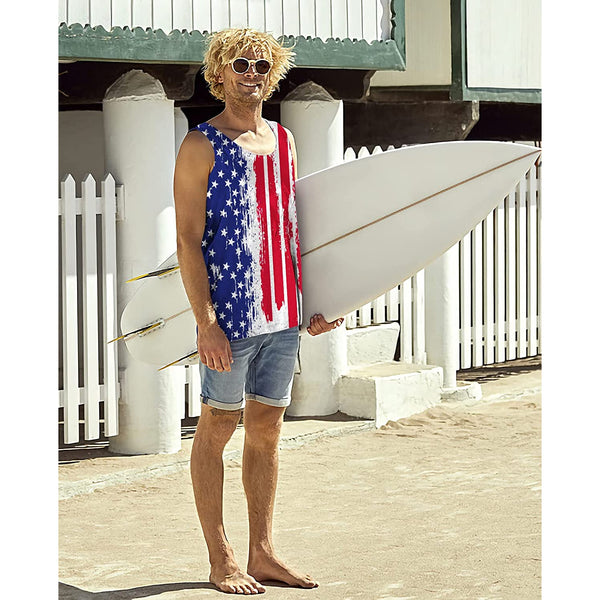 Splash American Flag Funny Tank Top