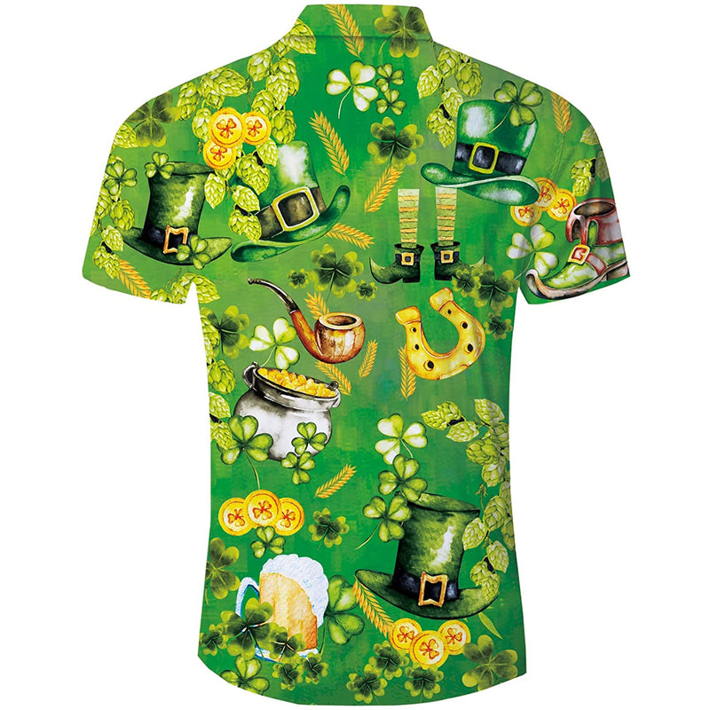 St Patrick's Day Shamrock Funny Hawaiian Shirt