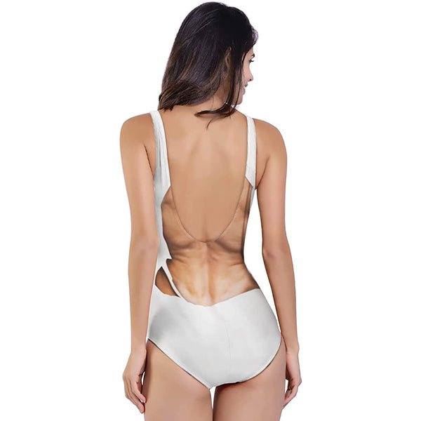 Muscle White Ugly One Piece Swimsuit